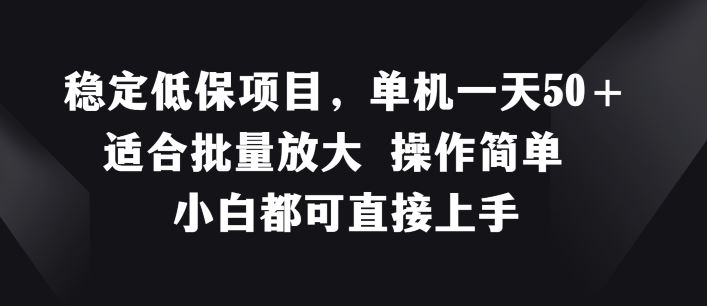 稳定低保项目，单机一天50+适合批量放大 操作简单 小白都可直接上手【揭秘】-优杰学社