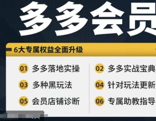 拼多多会员，拼多多实战宝典+实战落地实操，从新手到高阶内容全面覆盖-优杰学社