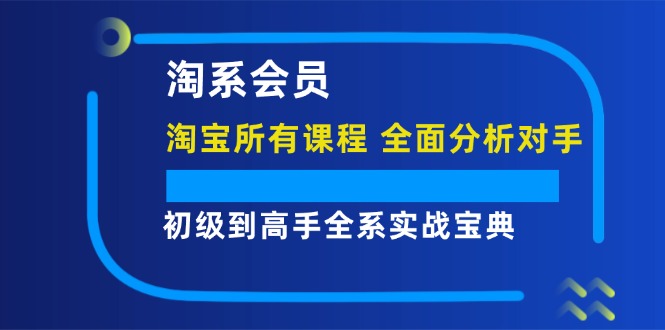 （12055期）淘系会员【淘宝所有课程，全面分析对手】，初级到高手全系实战宝典-优杰学社