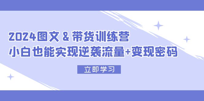 （12137期）2024 图文+带货训练营，小白也能实现逆袭流量+变现密码-优杰学社