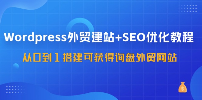 WordPress外贸建站+SEO优化教程，从0到1搭建可获得询盘外贸网站（57节课）-优杰学社