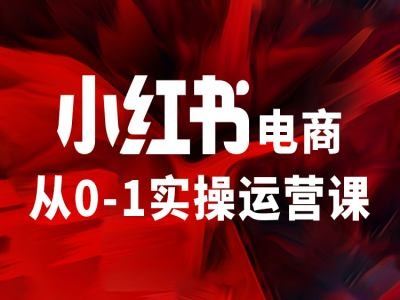 小红书电商从0-1实操运营课，让你从小白到精英-优杰学社